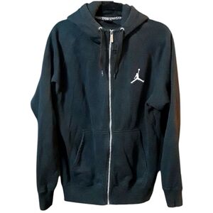 Jordan Classic Jumpman Longsleeve Zip-Front Black Jacket. Men's Size: Med.